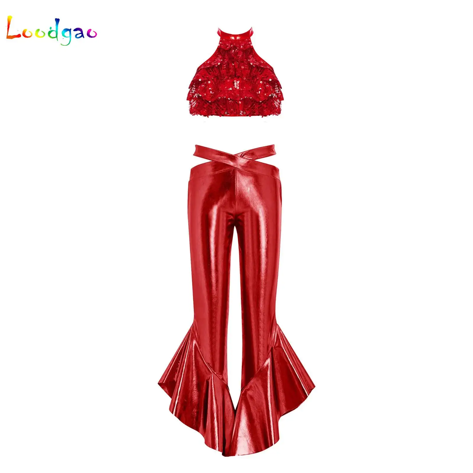 

Child Jazz Dance Suit Modern Cheerleading Stage Costumes Girls Sequins Hip-hop Ballet Jazz Dance Performance Street Outfits
