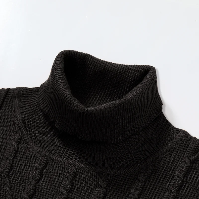 Maglione a collo alto lavorato a maglia inferiore per uomo Top pullover interno termico sottile