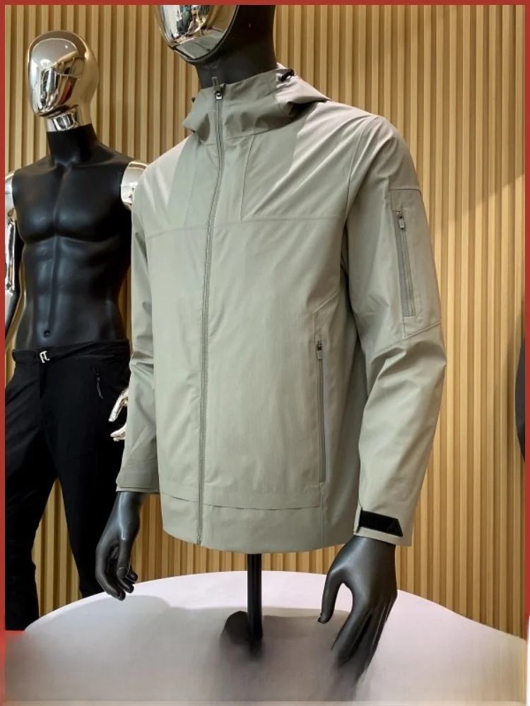 

Мужская легкая куртка с капюшоном, осенне-зимнее деловое повседневное пальто для поездок на работу, теплое, удобное полиэфирное волокно