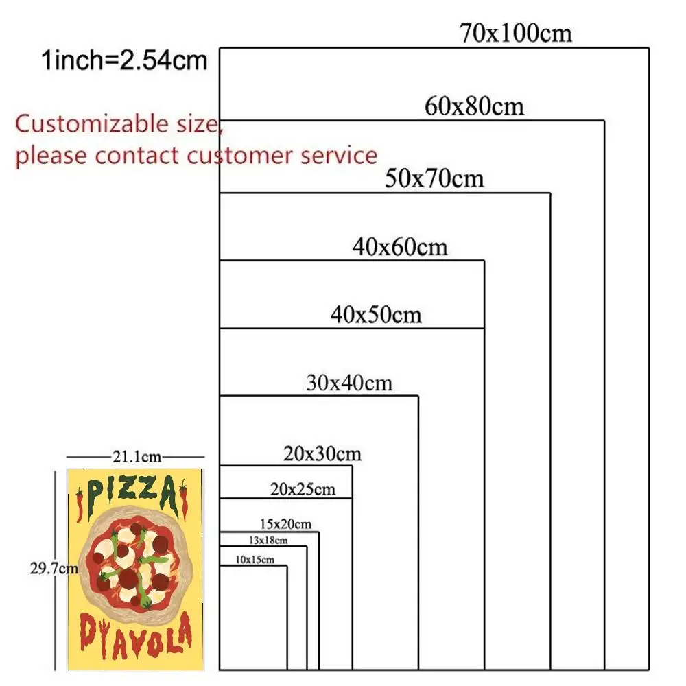 Modern Trendy Retro Vintage Pasta Coffee Espresso Wall Art Poster Easy to Install Self Adhesive HD Wall Decor Waterproof Tear Re