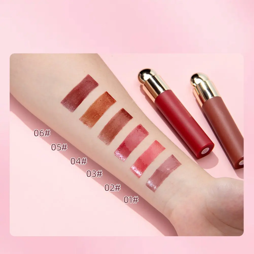 マットリキッドリップスティック6色,光沢のある保湿,脱水,長持ちする光沢のあるメイクアップ