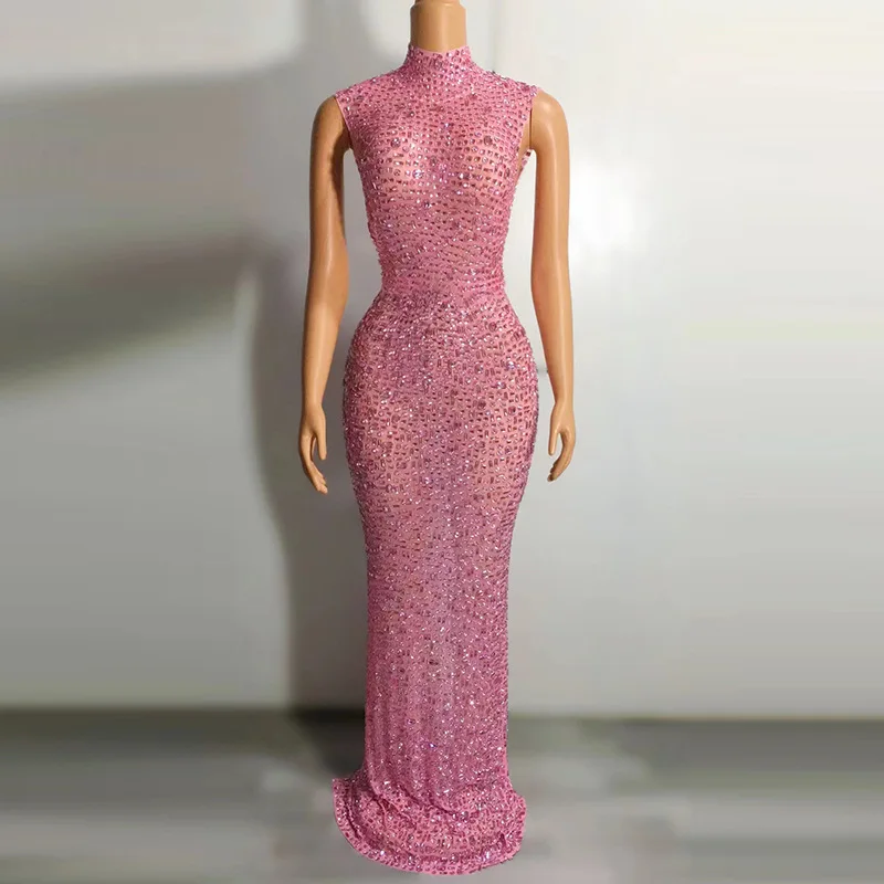 Elegante Luxe Kristallen Feestjurk Verjaardagsfeestjurk Bruid Diamant Lange Galajurk Moeder Formele Grootse Feestjurk - afbeelding 1