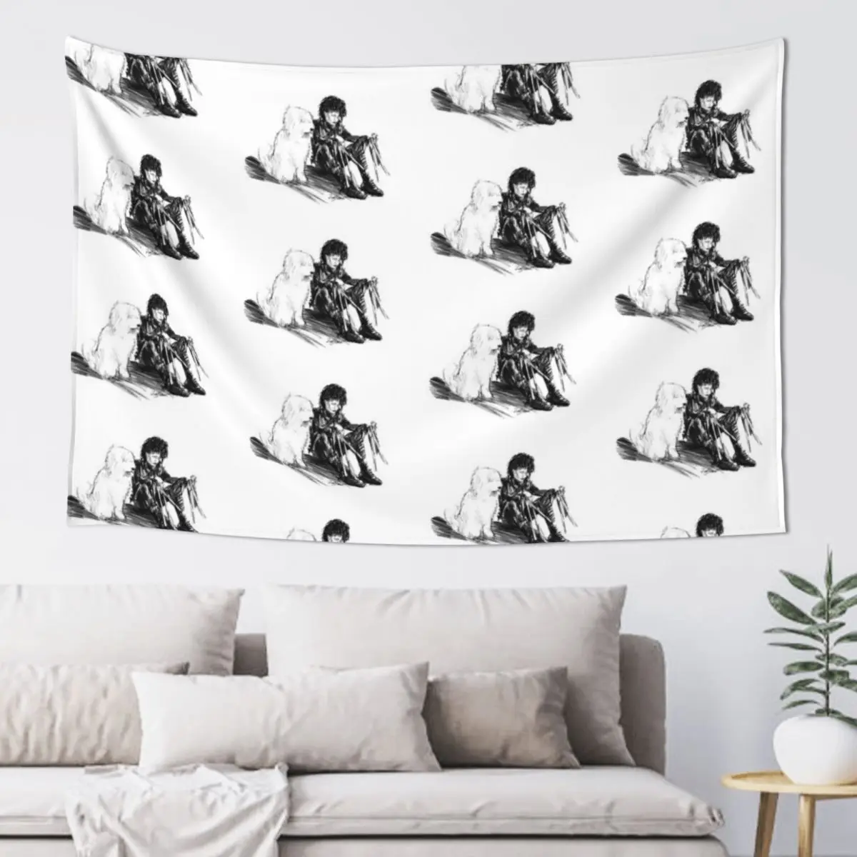 Edward Scissorhands and dog. Tapestry Wall Carpet Aesthetic Room Decors Tapestry