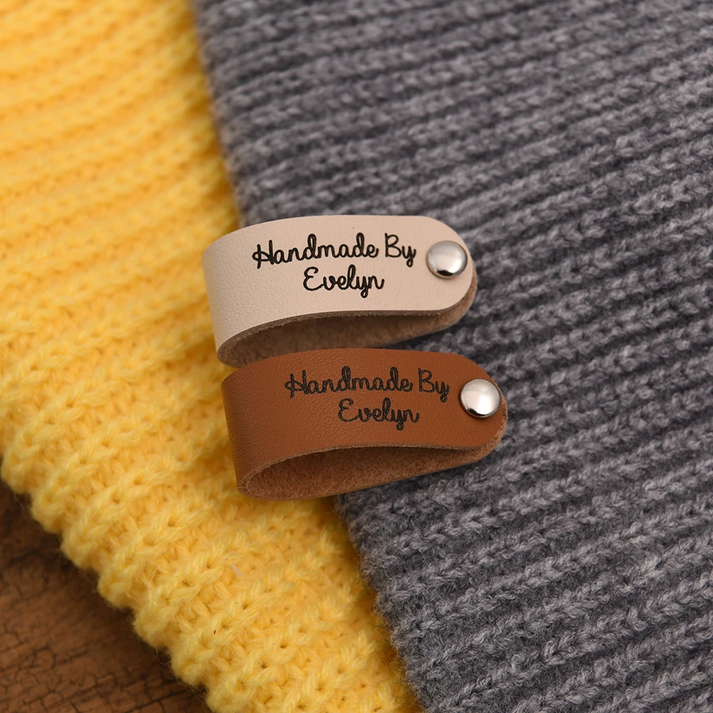 Custom Leather Tags, Laser Engraved 15x90mm 1mm Eco-Friendly Leather with Free Rivets for DIY Crafts, Clothing & Gifts