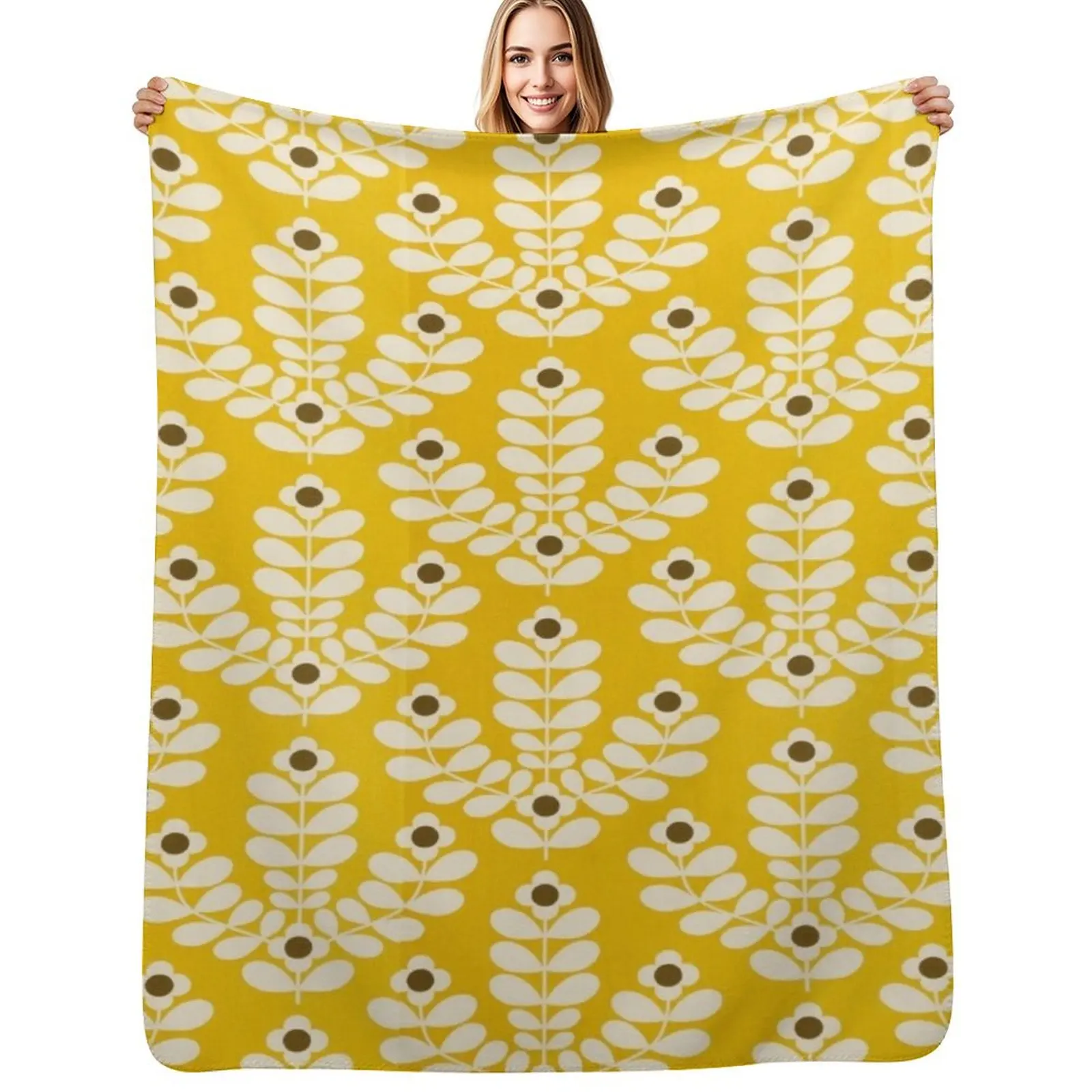 

orla kiely juniper stem ,orla kiely abstract juniper stem flowers design Throw Blanket Camping blanket warm