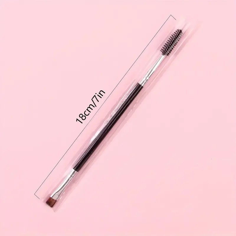 Neuer 2-in-1 Großer Doppel-Augenbrauen- und Eyeliner-Pinsel - Abgeschrägter Augenbrauenpuder-Pinsel, Spiral-Mischpinsel und Flacher Augenschwarz-Applikator – Detail 2