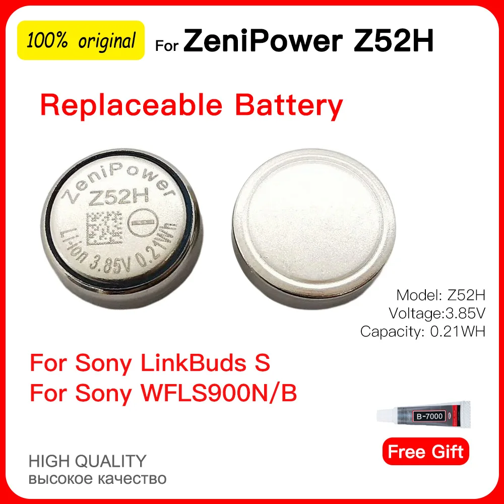 ZeniPower Z52H Replacement CP1240 1240 Battery For Sony LinkBuds S WFLS900N/B Bluetooth Headset Battery 3.85V 60mAh Batteries