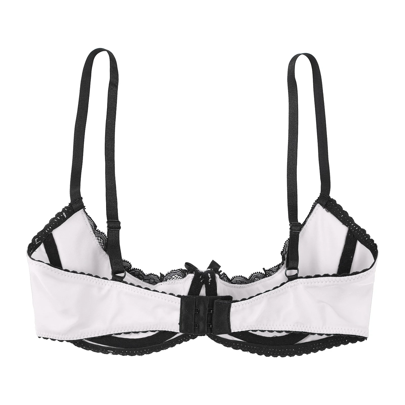 Sexy Womens Lingerie Half Cup Underwire Breast Exposed Bra Tops Lace Push Up Open Chest Balconette Hot Bra Underwear