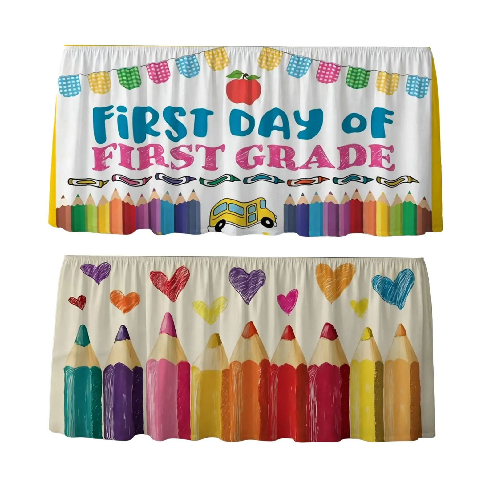 Pencil desk skirt cloth 75x180cm Kindergarten Party Desk Skirt stationery Teacher Office Table Cloth for back to school party