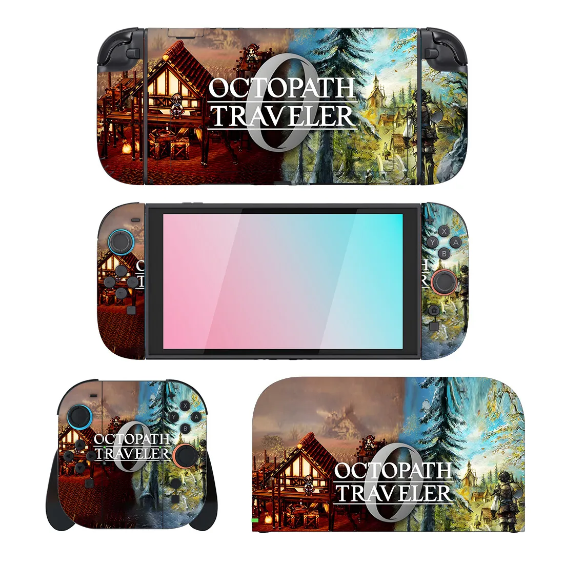 Octopath Traveler 0 Protector pegatina piel calcomanía cubierta para Nintendo Switch 2 consola Dock cargador soporte Joycon piel vinilo