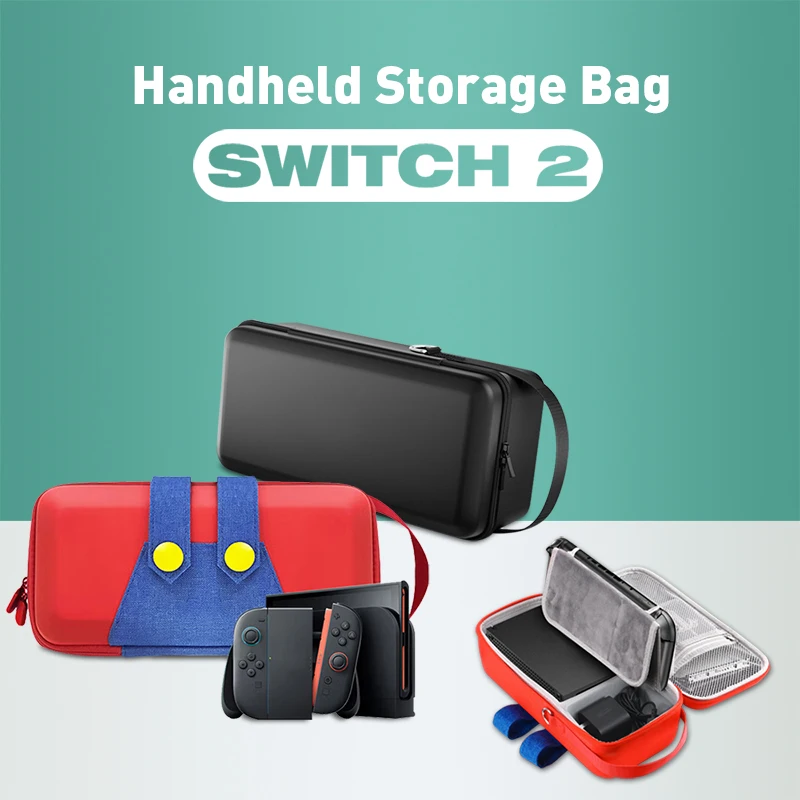 For NS Switch 2 Handheld Storage Bag Large Capacity Carrying Hard Case Built-in Bracket for NS Switch 2 Game Accessories