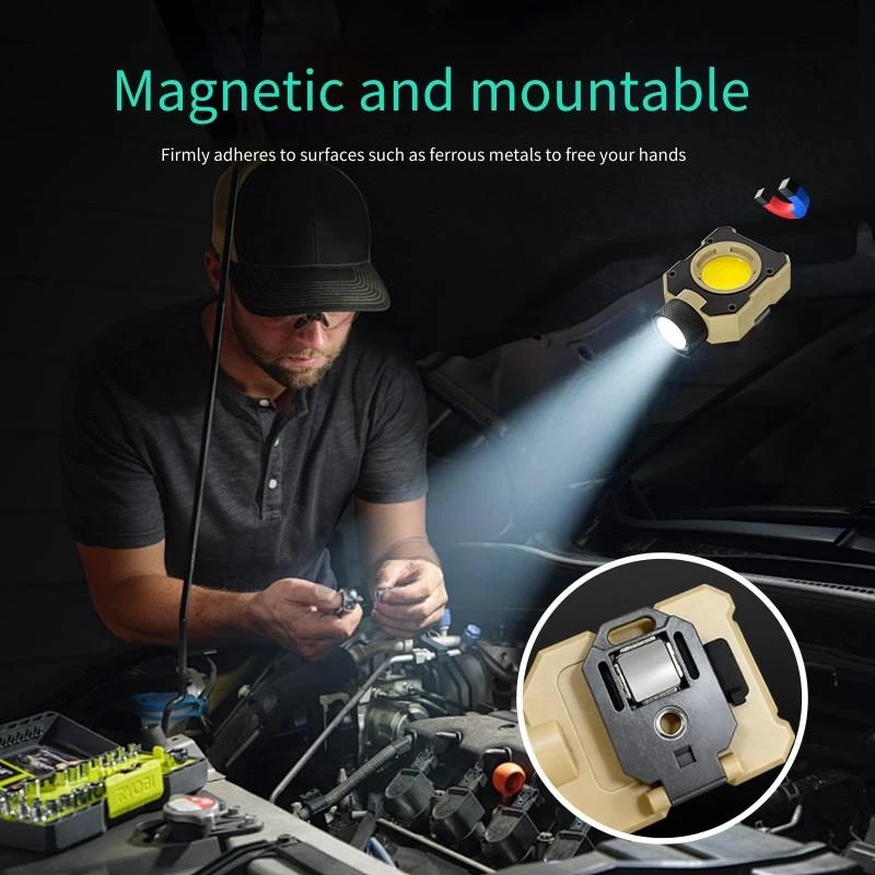 Detachable Clip Rechargeable COB Camping Hiking Headlamps With Magnet Base for Outdoor 7 Modes Spot Hunting Headlight With Stand