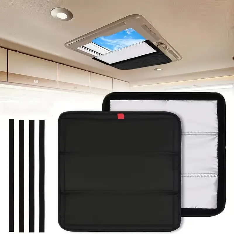 

1pc Foldable Blackout RV Air Vent Sunroof Heat Shield Cover Sun Visor For Camper Travel Trailer RV Windshield & Awning Covers