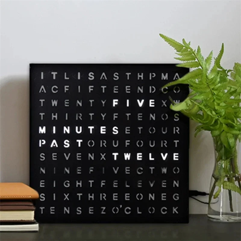 Timed Electronic Lightbox English Clock LED Alphabet Fashionable Desktop Ornaments Creative Gift For Women Home Desk Table Decor