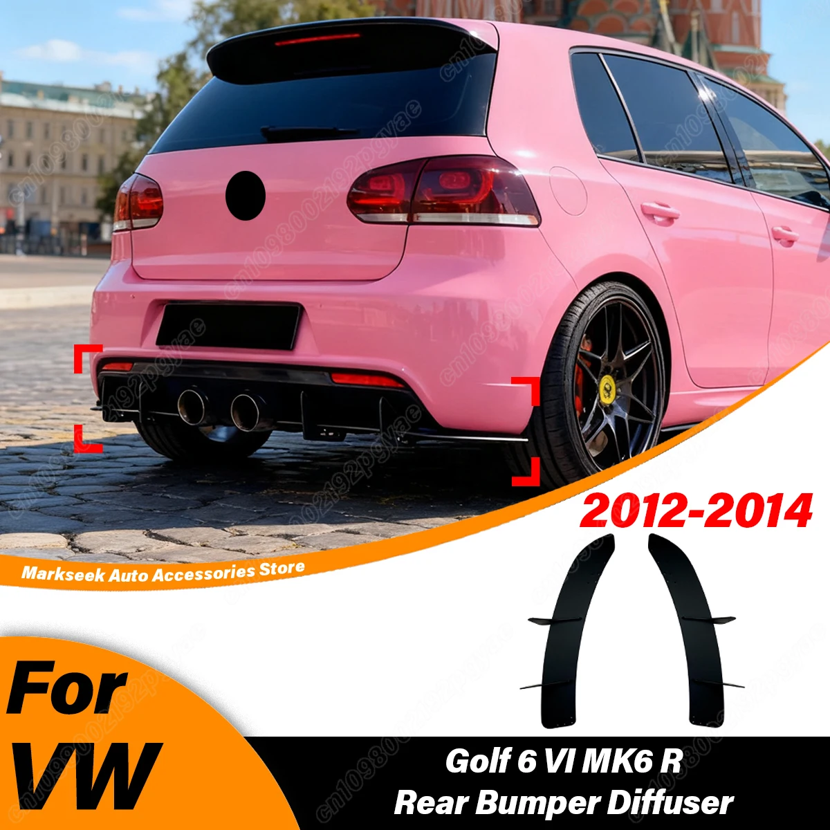 

Для VW Golf 6 VI MK6 R 2012 2013 2014 Автомобильный диффузор заднего бампера Спойлер в спортивном стиле ABS Сплиттер Комплект модификации кузова