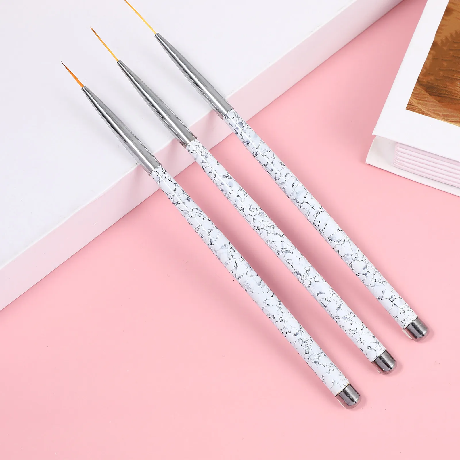 

3Pcs Marble Line Nail Art Pens Comfortable Handle DIY Manicure Painting Pens Nail Art Drawing Tools Manicure Tool