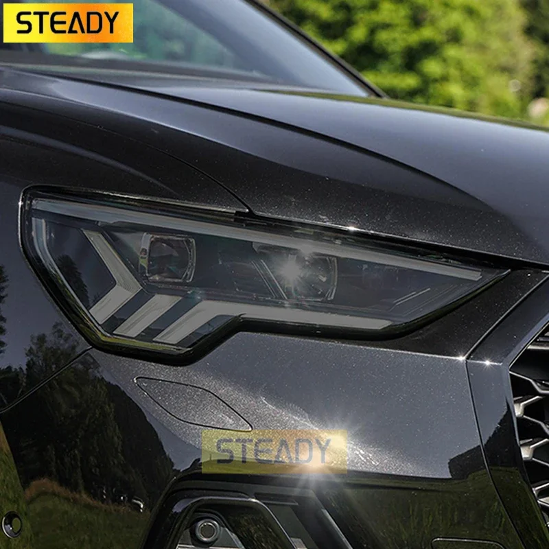 

2 Pcs Car Headlight Protective Film Transparent Black TPU Sticker For Audi Q3 8U F3 2012-Present RSQ3 Sportback 2020 Accessories