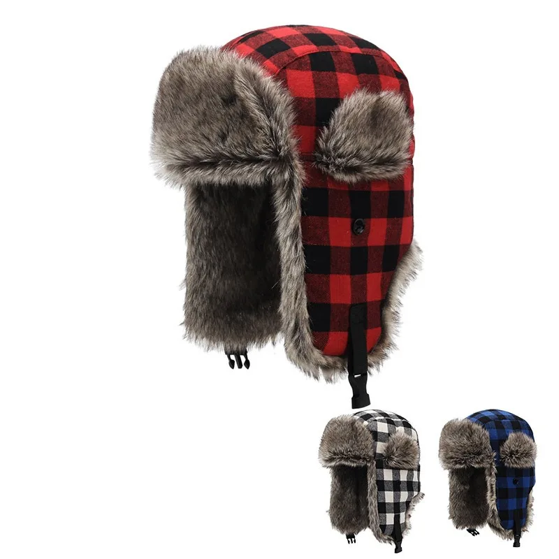 

Trapper Hat Winter Hats for Women Men with Faux Fur Ear Flaps