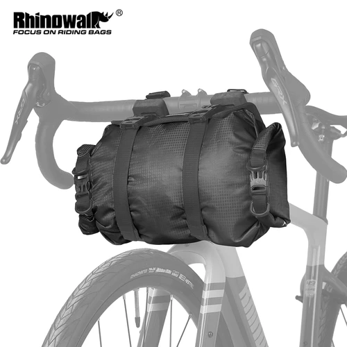 Arneses de manillar Rhinowalk Bilke, bolsa seca de 12L, bolsa frontal desmontable impermeable, Base de montaje de gran tamaño compatible con bicicleta de montaña y carretera