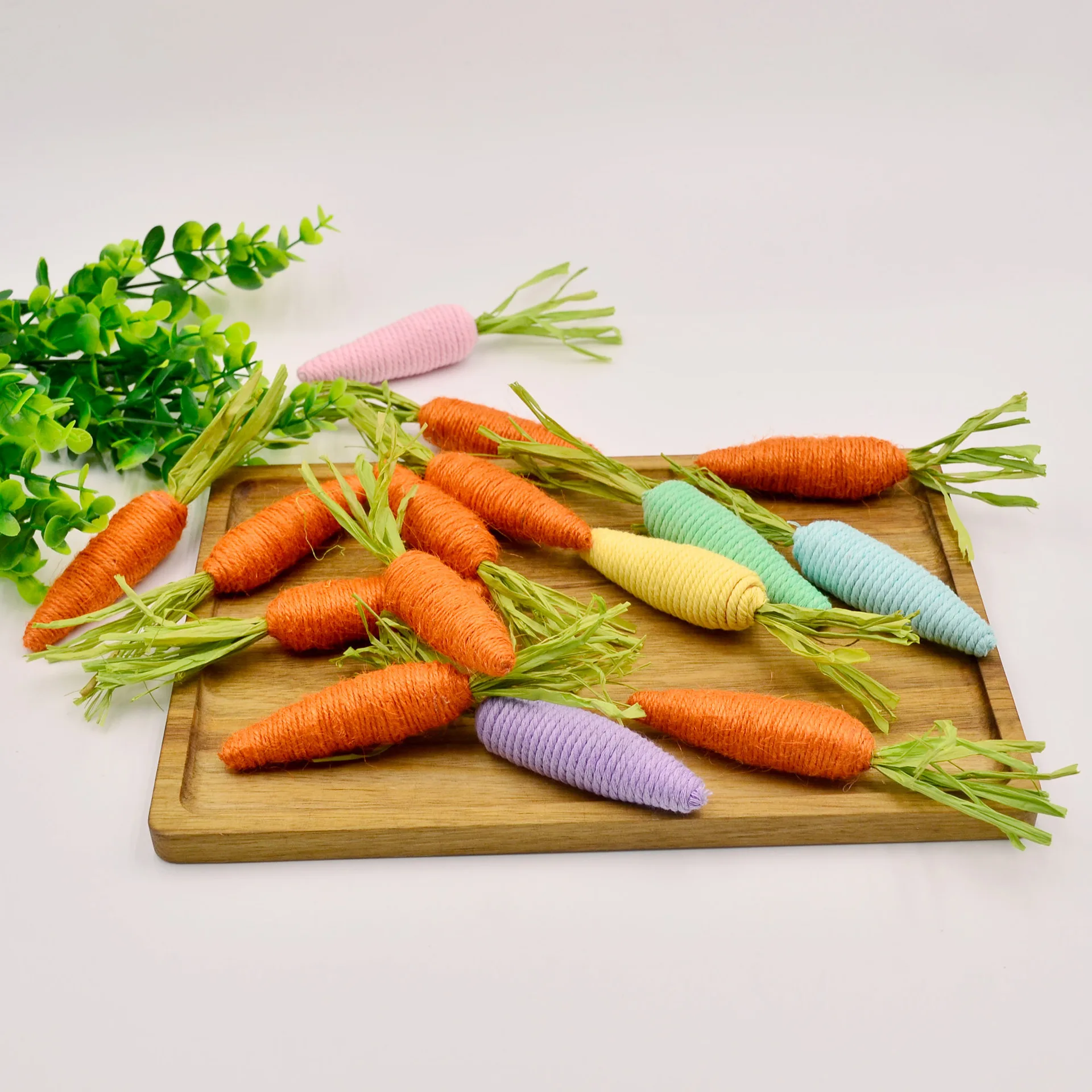 Carrot Easter Decoration 2026 Tray Ornaments Hemps Rope Props for Home Bedroom Living Room Spring Arrangements Holiday Decor Set