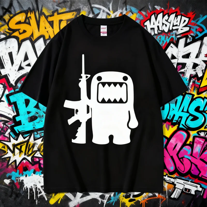 

2025 Summe Epic Face Domo Kun Funny Meme Men Women Breathable O-Neck Fashion High Quality 100% Pure Cotton Printed T-shirt