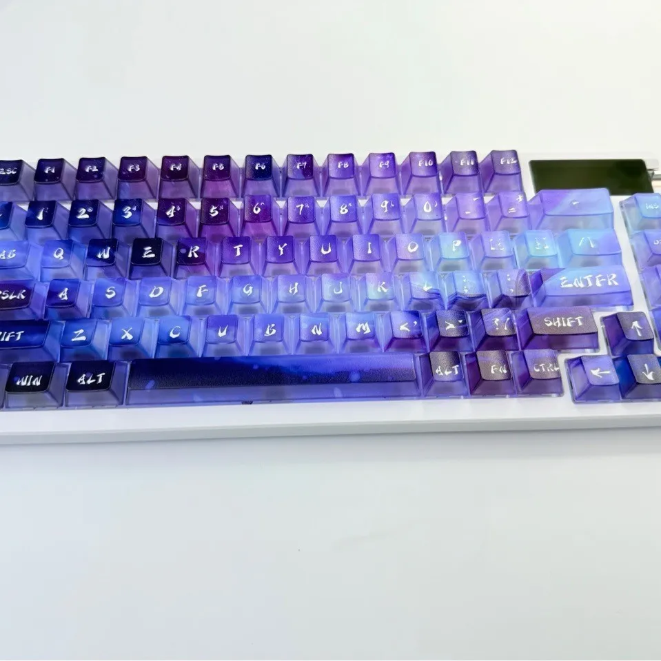 Keycap Winter Harbor/Bow Creek Valley smudged 5-sided fog-transparent mechanical keyboard for 118 keys such as wooting