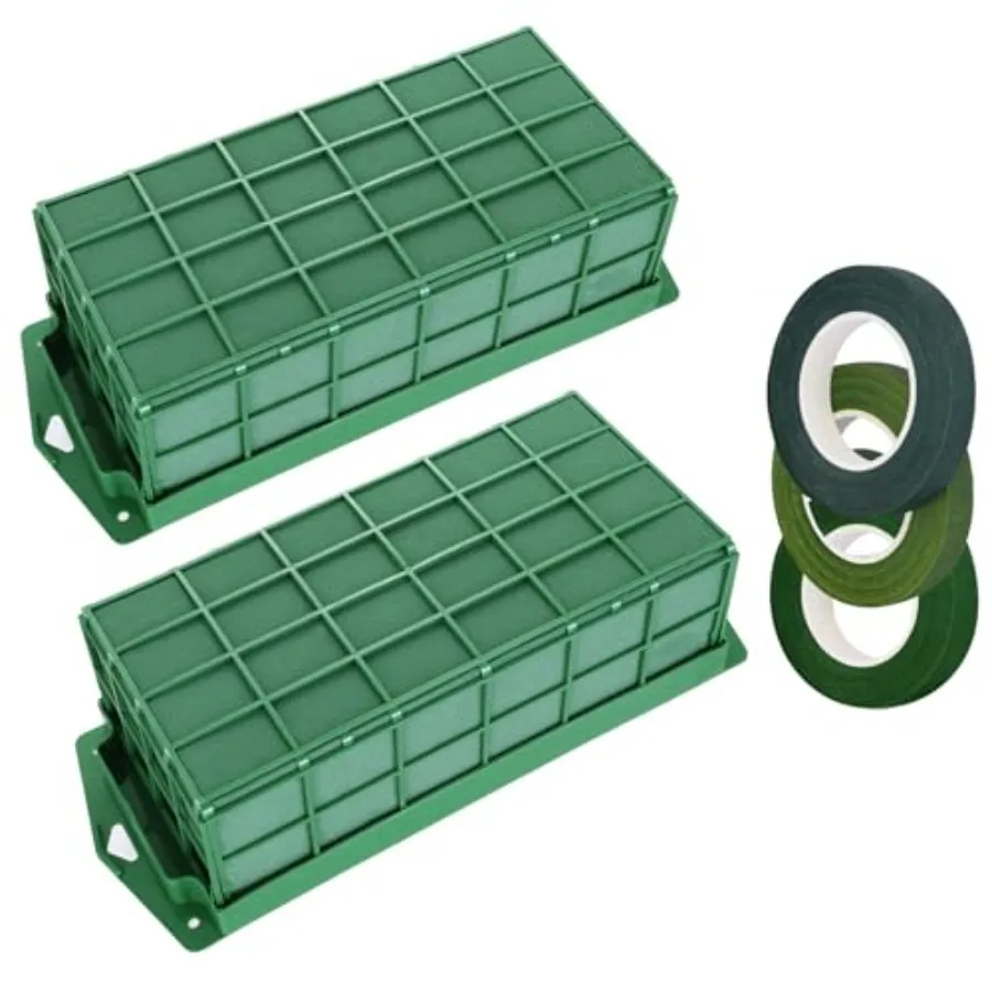 

Клетка-держатель для цветов из флористической пены для живых и искусственных цветов, для сухих и влажных композиций, прямоугольная, с флористической пеной для живых цветов