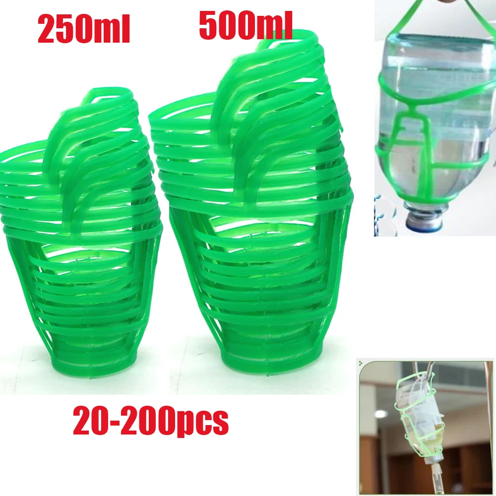 20-200pcs Infusion Net Bottle Cover Plastic Drip Holder Saline Grid Cover Reusable Medical Supplies Healthcare