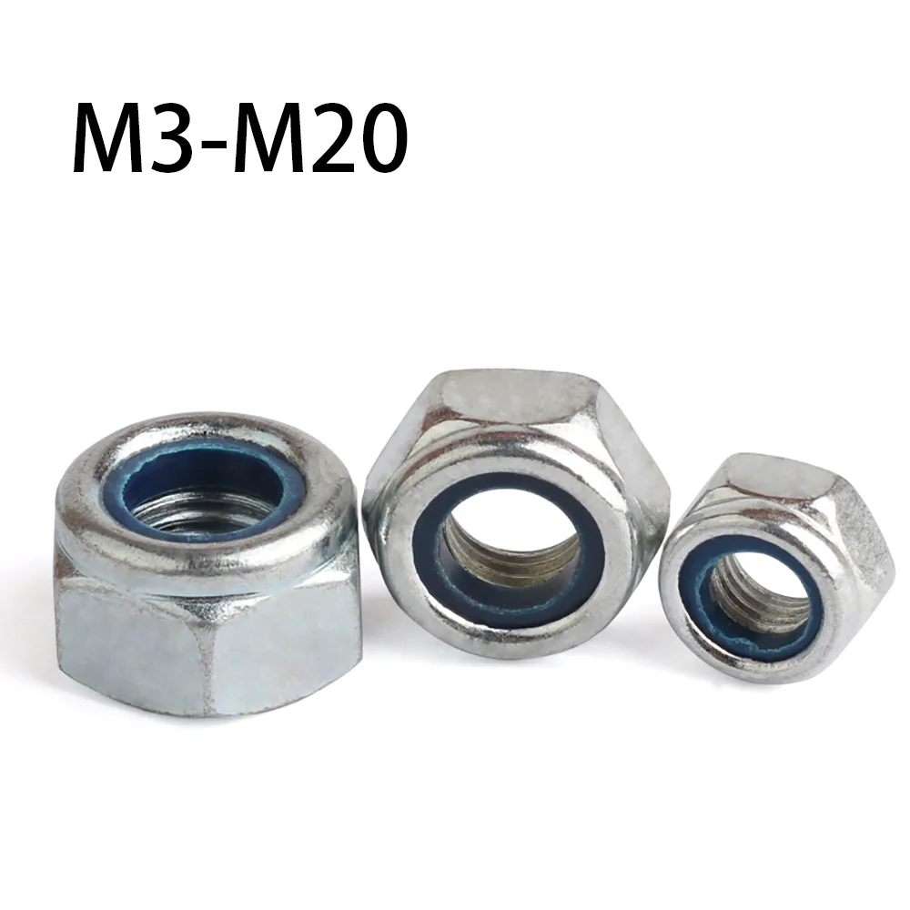 Self-locking Nut M3 M4 M5 M6 M8 M10 M12 M14 M16 M18 M20 316 Stainless Steel Hex Nylon Insert Lock Nut Locknut Marine Grade Nut