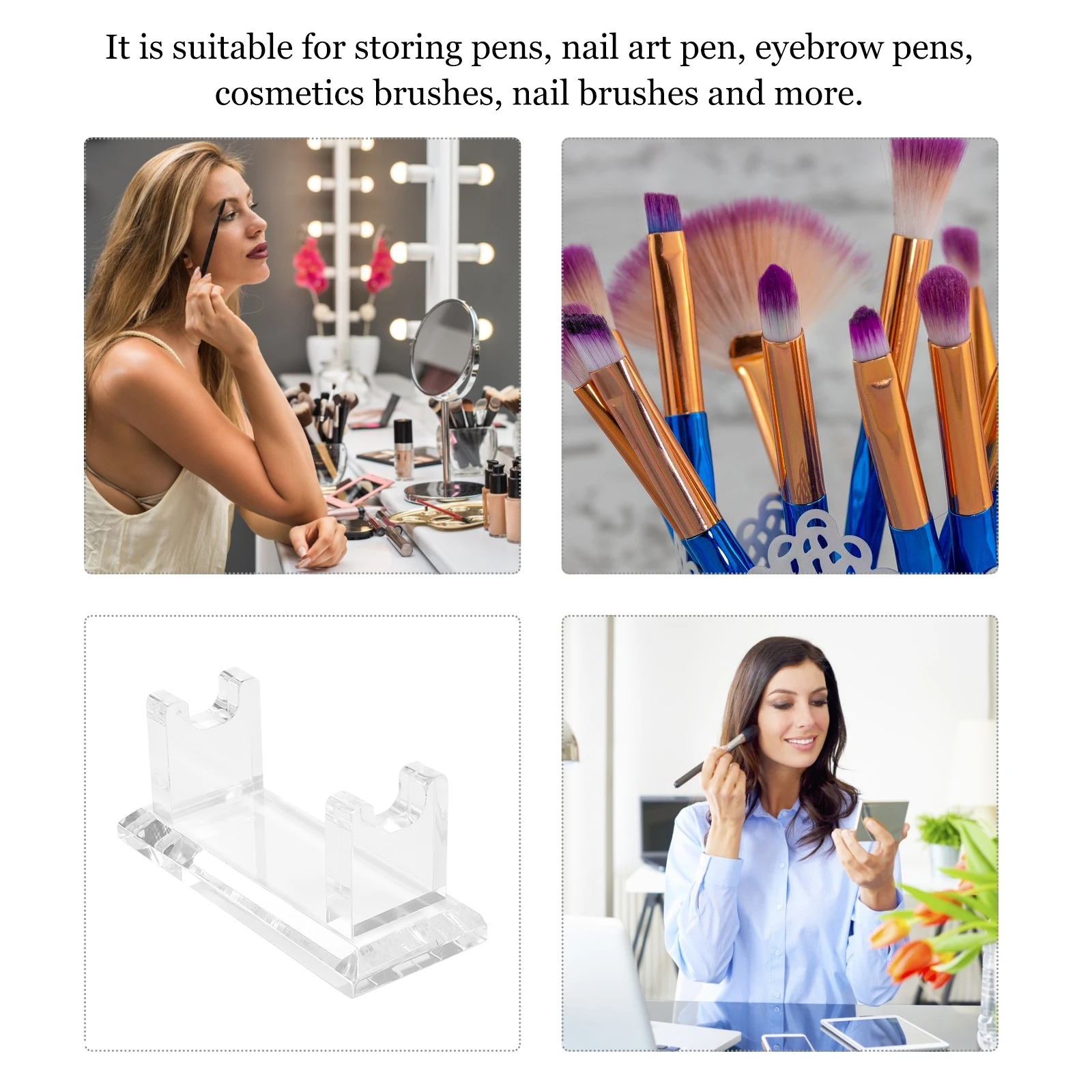

Acrylic Holder Display Stand Clear Organizer Desk Storage Fountain Pen Stand Accessories Nail Art Eyebrow Pens Cosmetics Brushes