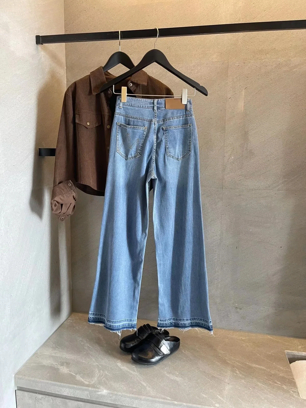 High Waist Loose Women's Jeans Retro Structure Frayed Denim Pants Four-Sided Elasticity Spring New Style Youth Casual Jeans