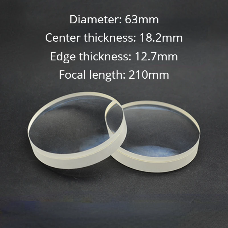 

Diameter 63mm Focal 210mm K9 Optical Glass Doublet Double Convex Lens DIY Astronomic Telescope Objective Lens Biconvex