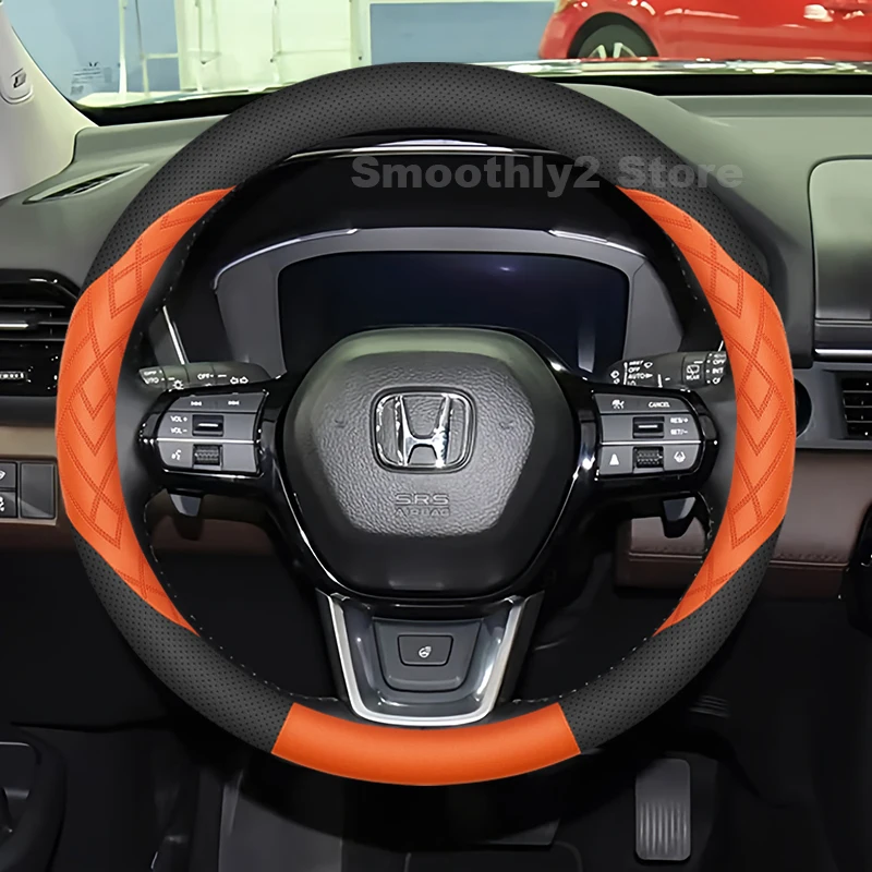 Leather Car Steering Wheel Cover For Honda Pilot 2025 2016-2024 wear-resistant Auto interior Honda Pilot Accessories 2025 2