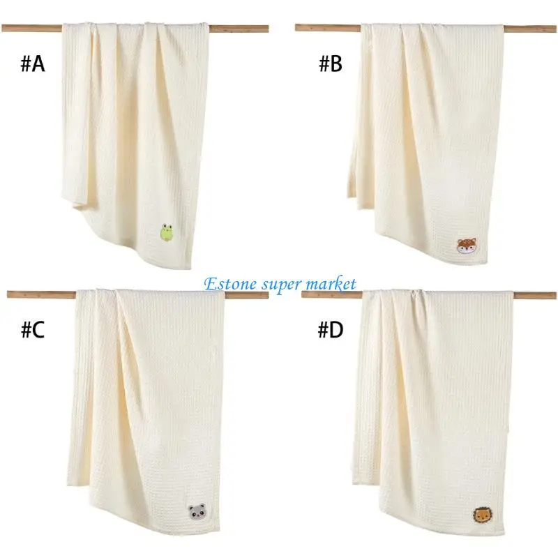 

090B Newborns Wash Cloth Shower Wrapping Blanket Cotton Swaddles Wrap Baby Bath Towel Comfortable for Toddlers 70cm/100cm