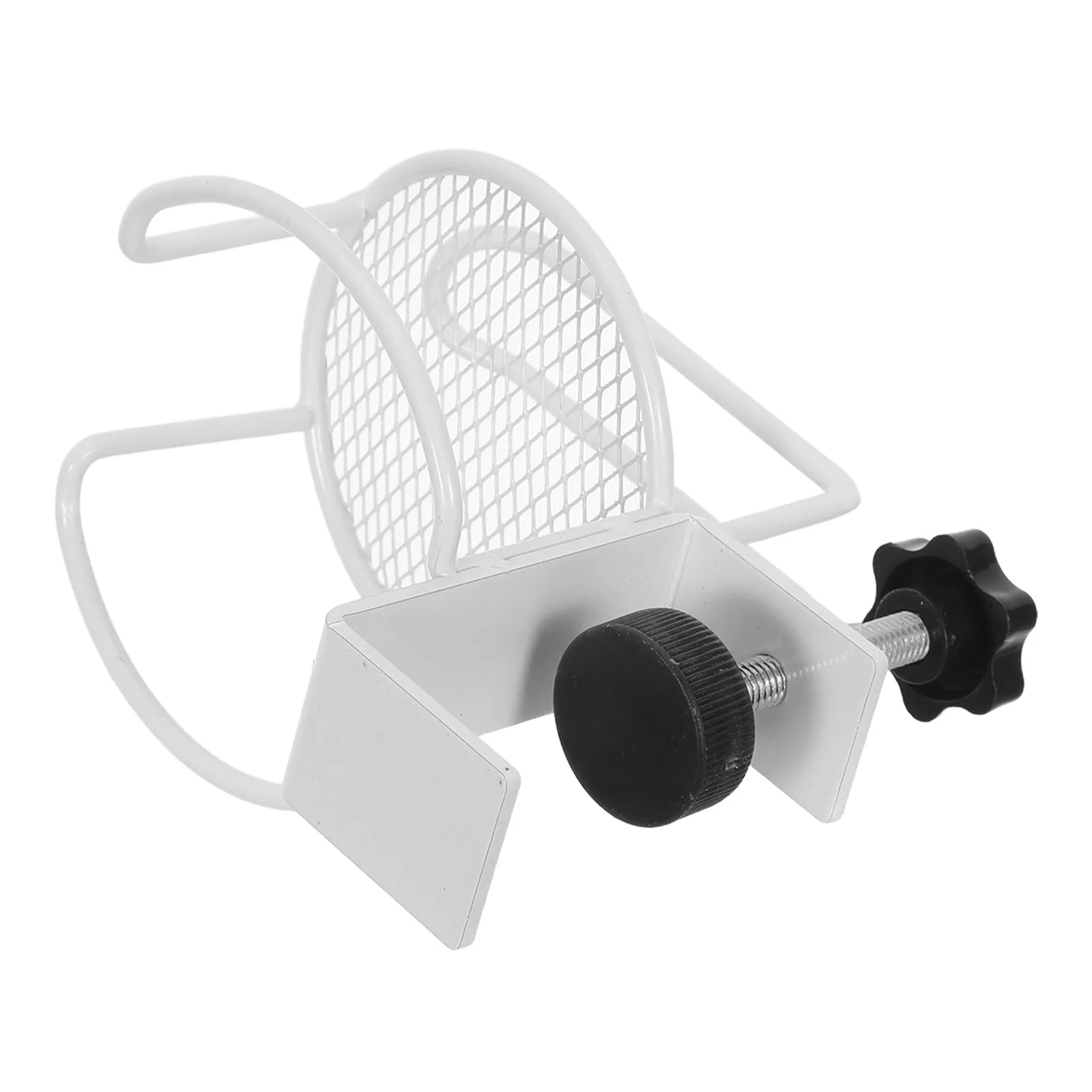 No Drill Clip on Table Cup Holder with Headphone Hanger Desktop Anti Spill Drink Organizer Space Saving Workstation Solution