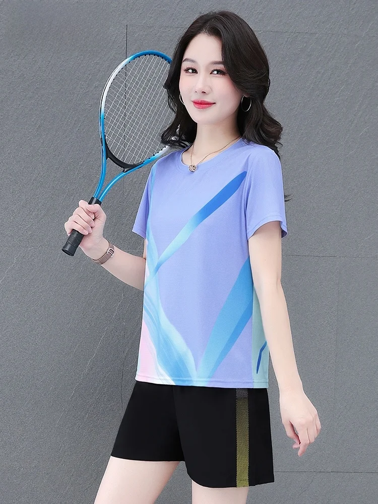 

TUCANO Ice Silk Qui Dry Sports Set Women's 2025 Summer New Breathable Casual Running Tennis Wear Two Piece Suit