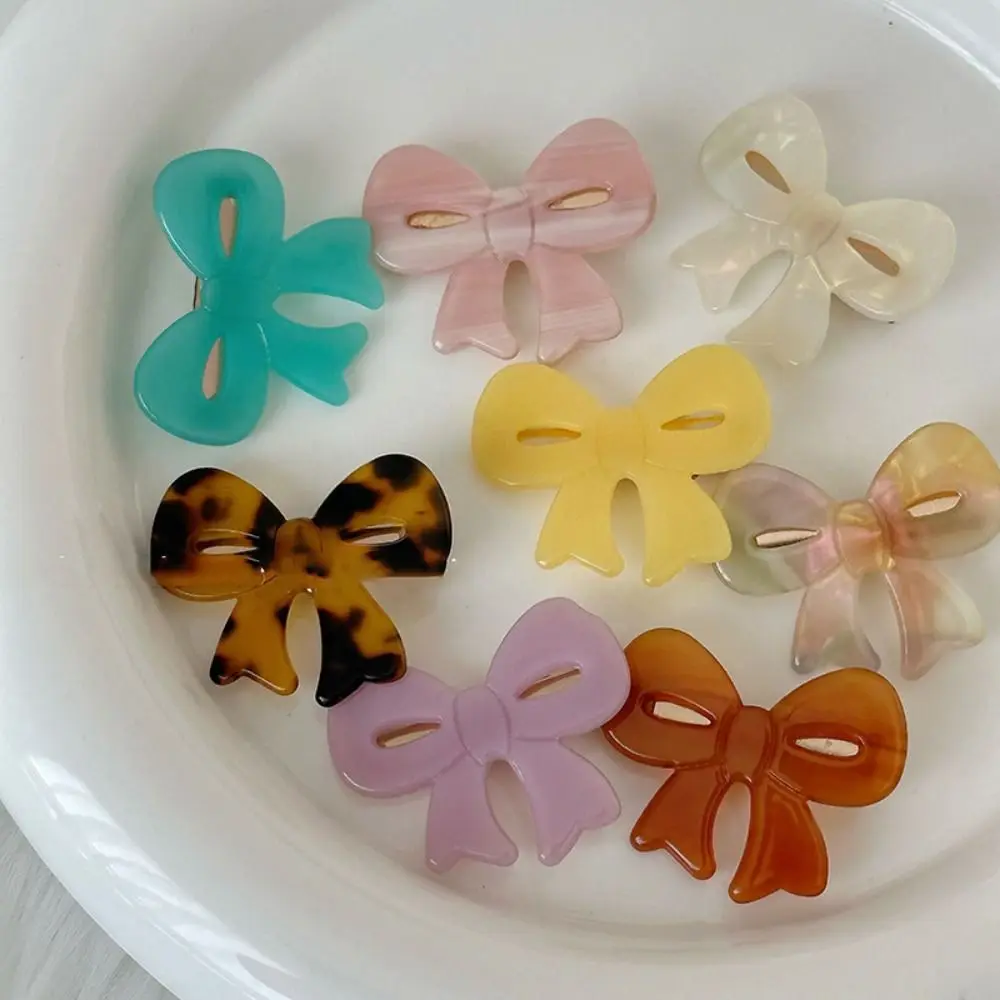 New Bowknot Hair Clips Sweet Acetic Acid Bow Hairpins Bang Clip Girls Mini Grabs Clips Female Headwear Hair Accessories