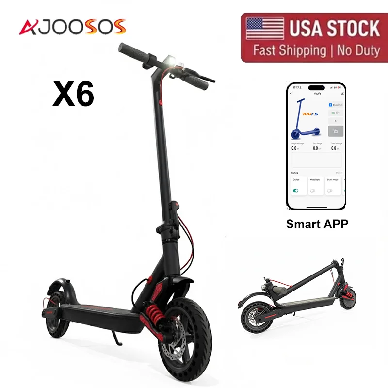 

Electric Scooter X6 for Adults 36V 500W Power Electric Scooter with Dual Shock Absorption Light Weight Foldable E-scooter