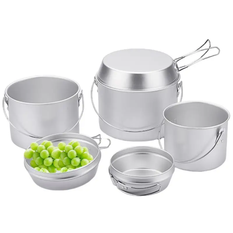 Camping Pot And Pan Set Outdoor Pot And Pan Set Multifunctional Camping Cookware Kit For Hiking Backpacking Outdoor Cooking And