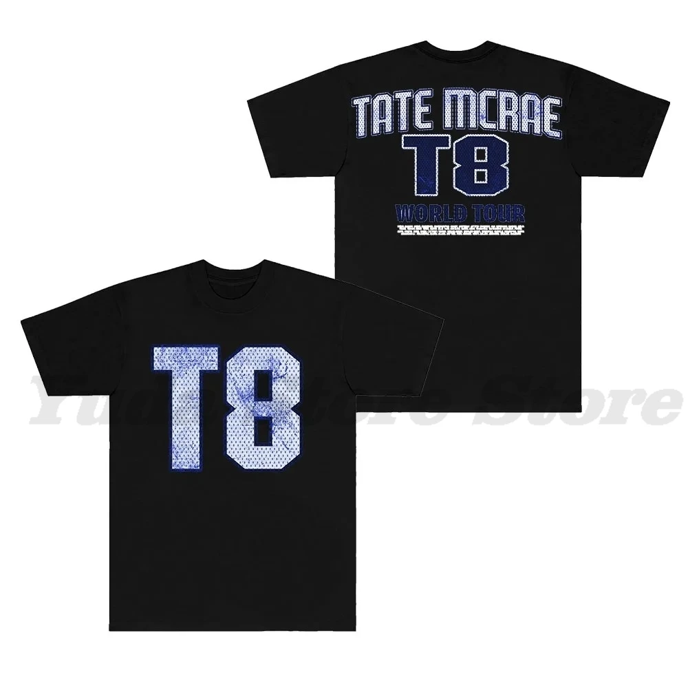 Tate McRae T8 T-shirts Think Later World Tour Merch Tee Zomer Dames Heren Mode Casual korte mouw