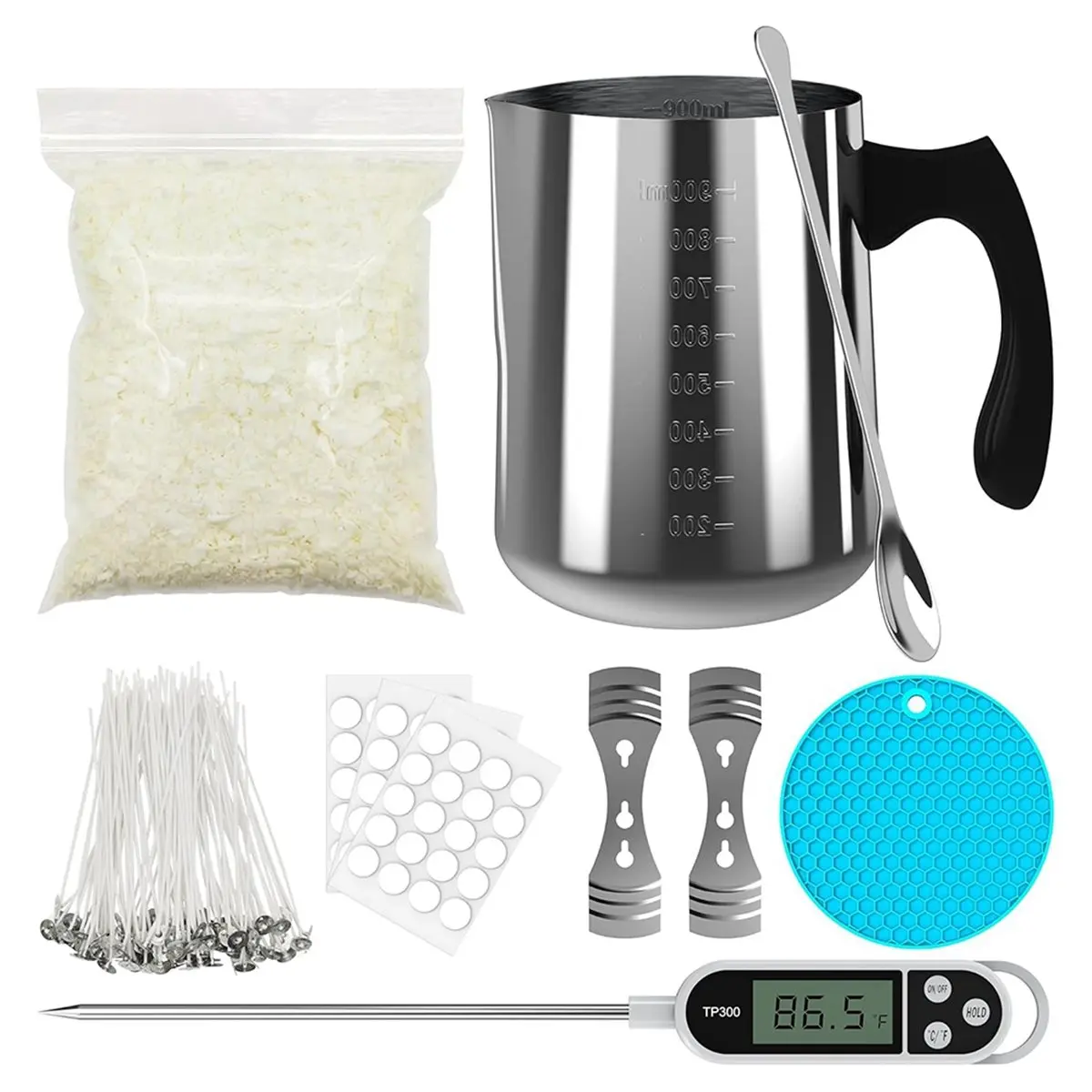 Candle Making Kit Supplies for Beginners,Soy Wax DIY Candle Making for Adults,with Candle Make Pouring Pot, Candle Wicks