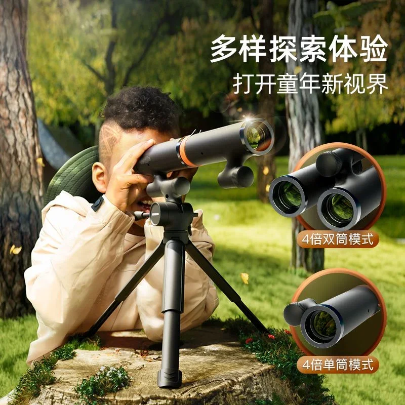 Telescopio de gran aumento y alta definición, astronómico de nivel básico, tubo simple y doble, juguete portátil para exteriores