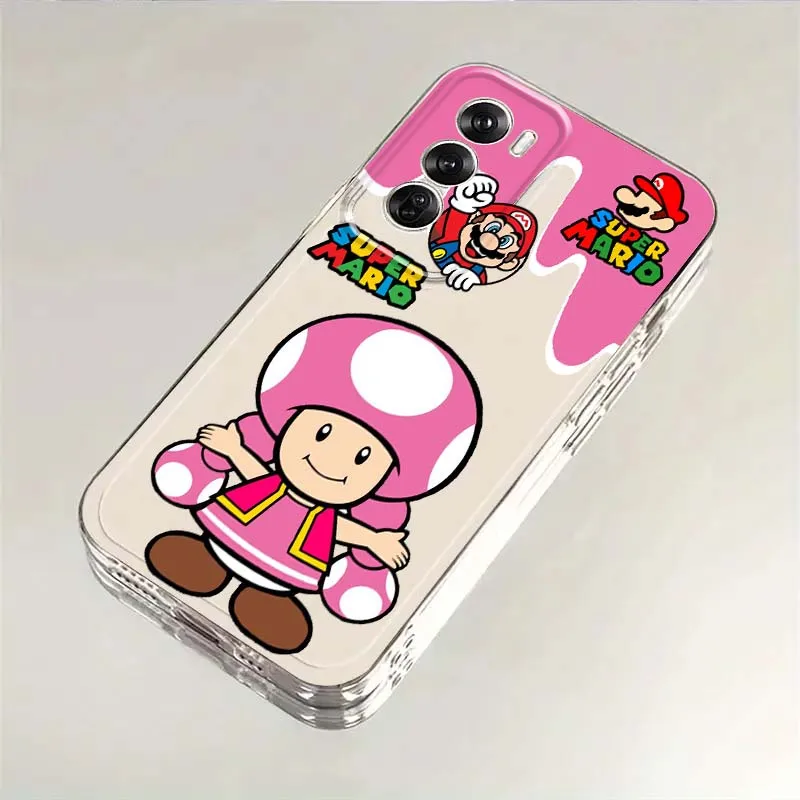 الملونة M-ماريو أنيمي ل ممن لهم A11 A16 A55 A56 A57 A72 A52 A73 A74 A54 A76 A78 A58 A98 برو 5G حافظة هاتف شفافة من البولي يوريثان