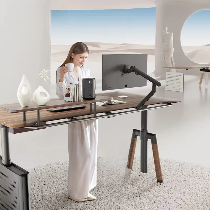 Home office designer stand D07 computer desk balance weight height adjustable table editor lift sit stand