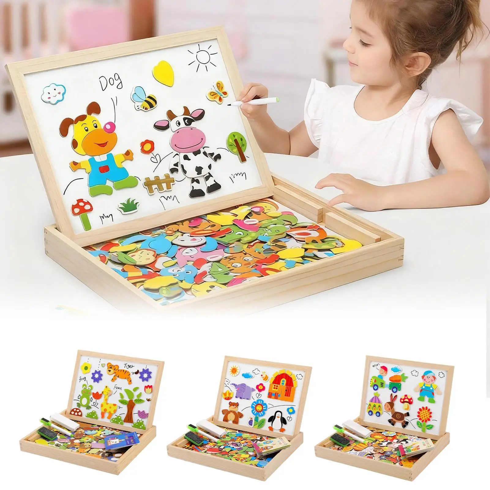 Magnet Boards For Kids Wooden Magnetic Writing Board For Kids Educational Toy Drawing Game For Learning Tool Preschool Classroom
