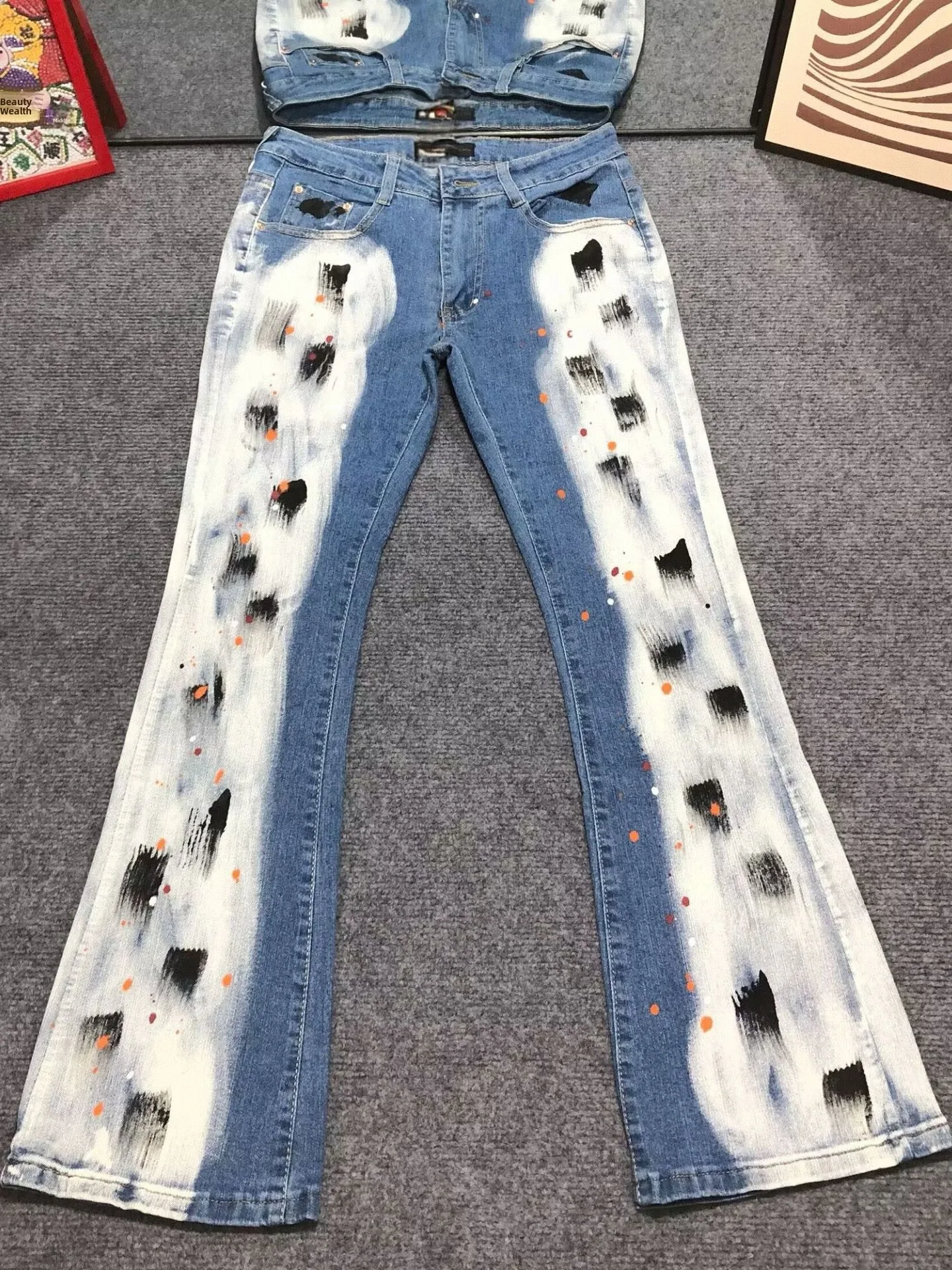 

Мужские джинсы American High Street, прямые, зауженные, с эффектом крашения, повседневные, из износостойкого синего денима, средняя посадка