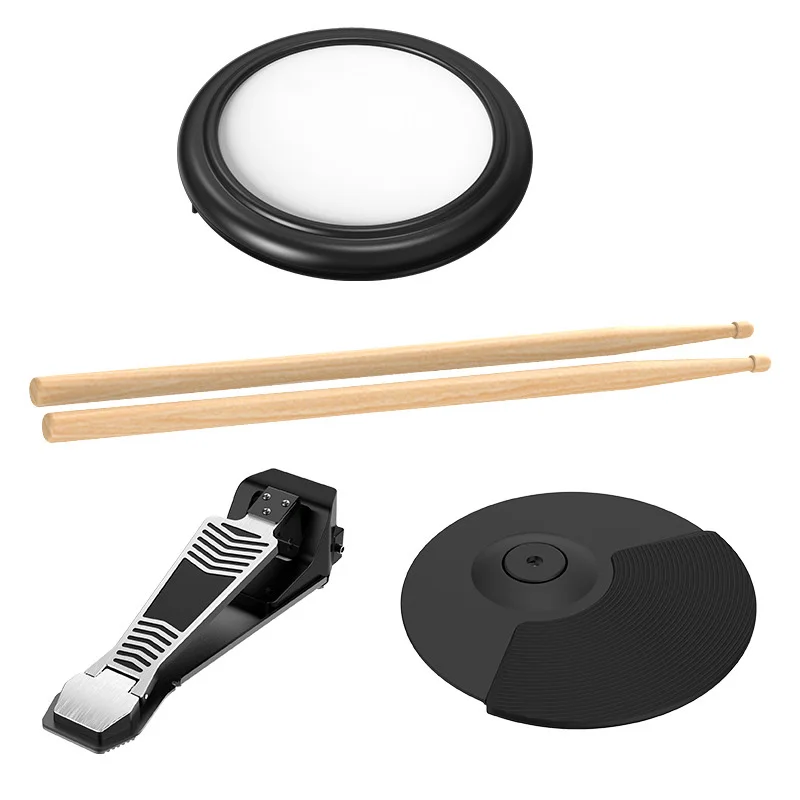 Bateria elétrica portátil profissional, conjunto de bateria de jazz para adultos e crianças, kit de bateria musical para iniciantes, instrumento de percussão