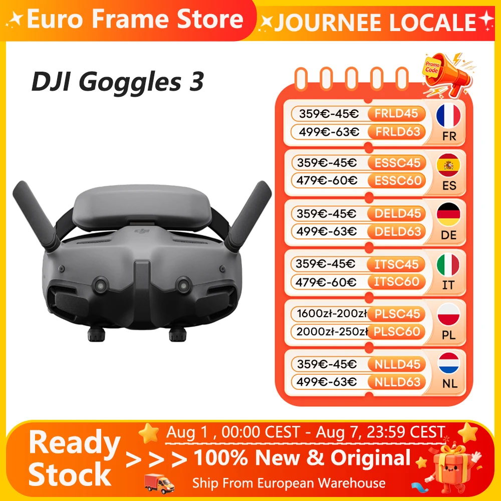Lunettes FPV DJI Goggles 3, écrans micro-OLED, expérience de vol immersive, transmission vidéo HD O4, sans fil, neuves, originales
