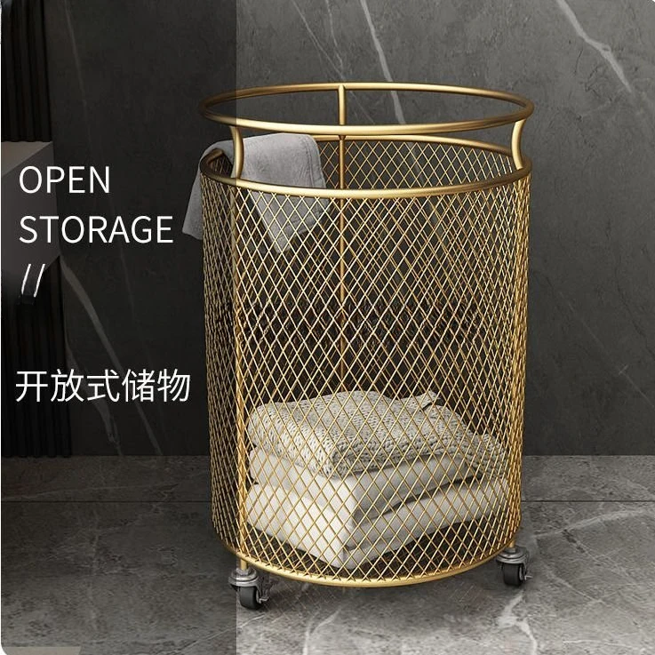 

Home Laundry Basket Metal Wheel Dirty Clothes Storage Laundry Organizer Organizer for Toys