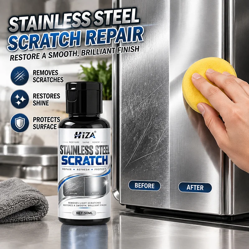 Stainless Steel Scratch Repair & Polish. Removes Scratches, Oxidation, Rust, Water Stains. Sinks, Faucets, Stoves, Cookware.